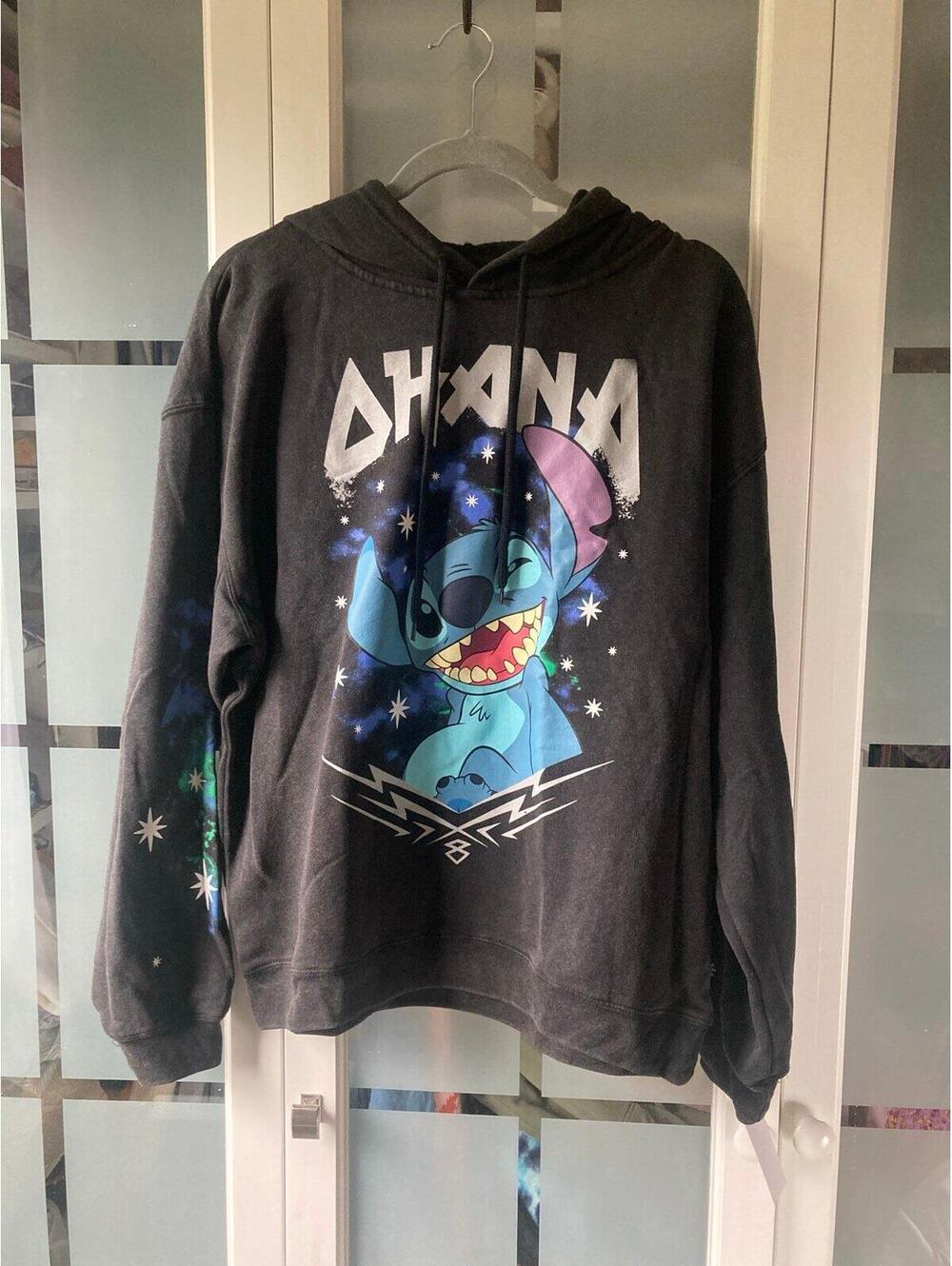 Disney Stitch Ohana Graphic Hoodie Juniors L